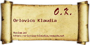 Orlovics Klaudia névjegykártya