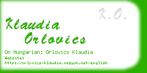 klaudia orlovics business card